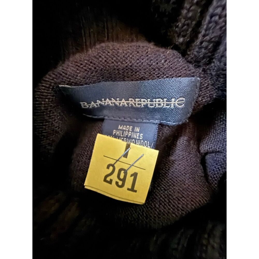 Banana Republic XS Brown Sweater Button Cowl Neck Rib Knit Pullover EUC B-10 - Picture 6 of 6